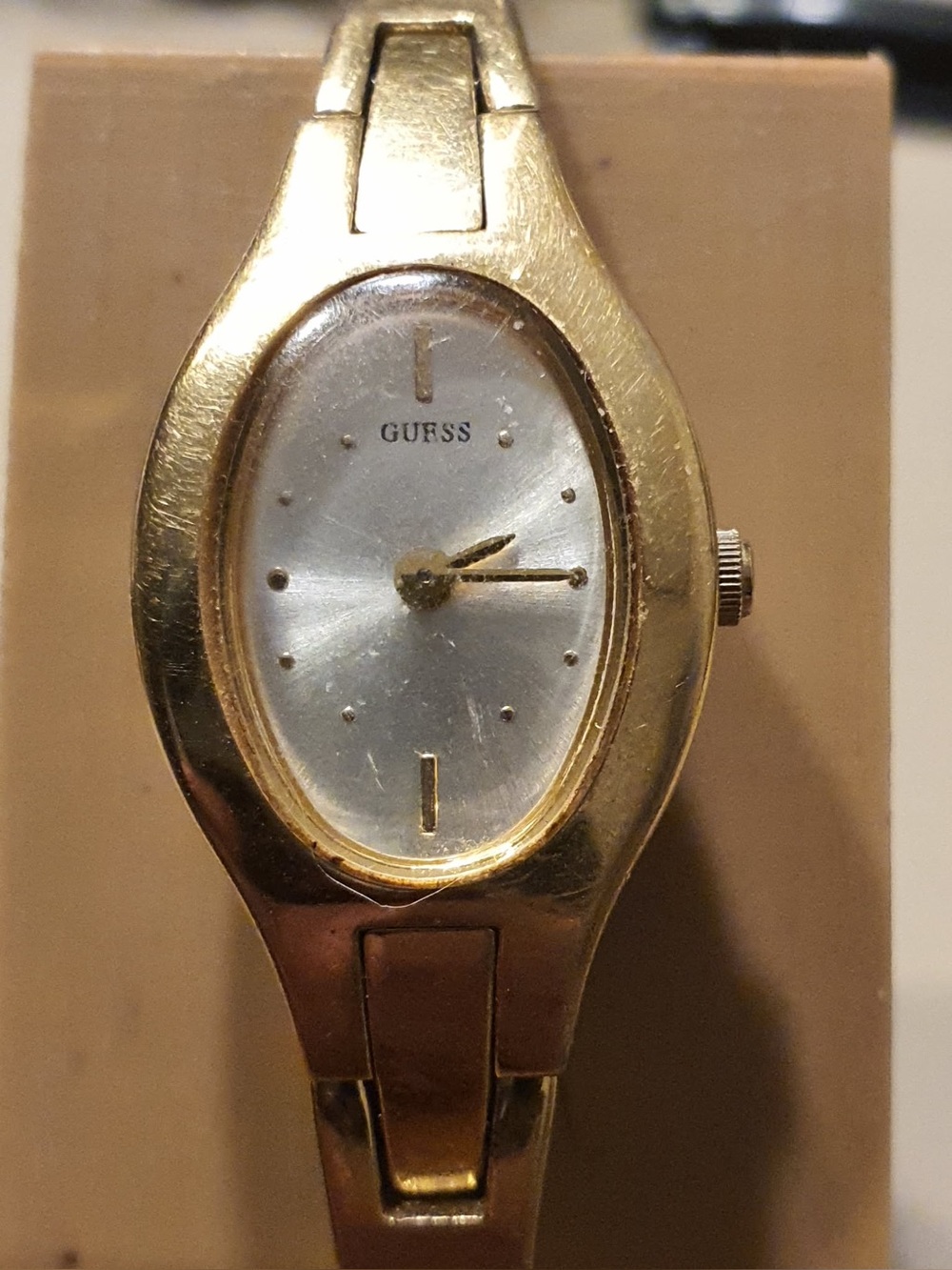 Guess G56033L Goldtone/White Stainless Steel Women's Watch